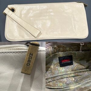 HOBO clutch hand bag purse LEATHER ZIP wristlet